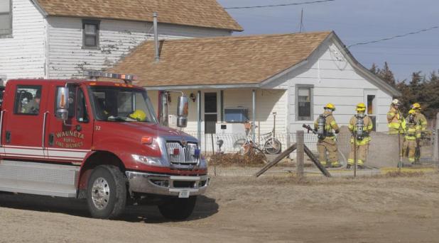  Firefighters from Imperial and Wauneta responded to a Saturday morning fire at the Wayne Bartels home, south of Enders. The fire was contained to a small section on the home’s north side.